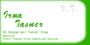 irma tasner business card